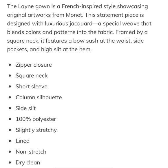 Kay Unger Layne Jacquard Column Formal Dress Lined Bow Side Slit Size 2 NWT - Picture 3 of 13